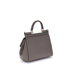 Dolce & Gabbana Gray Calf Leather Bos Taurus Shoulder Bag