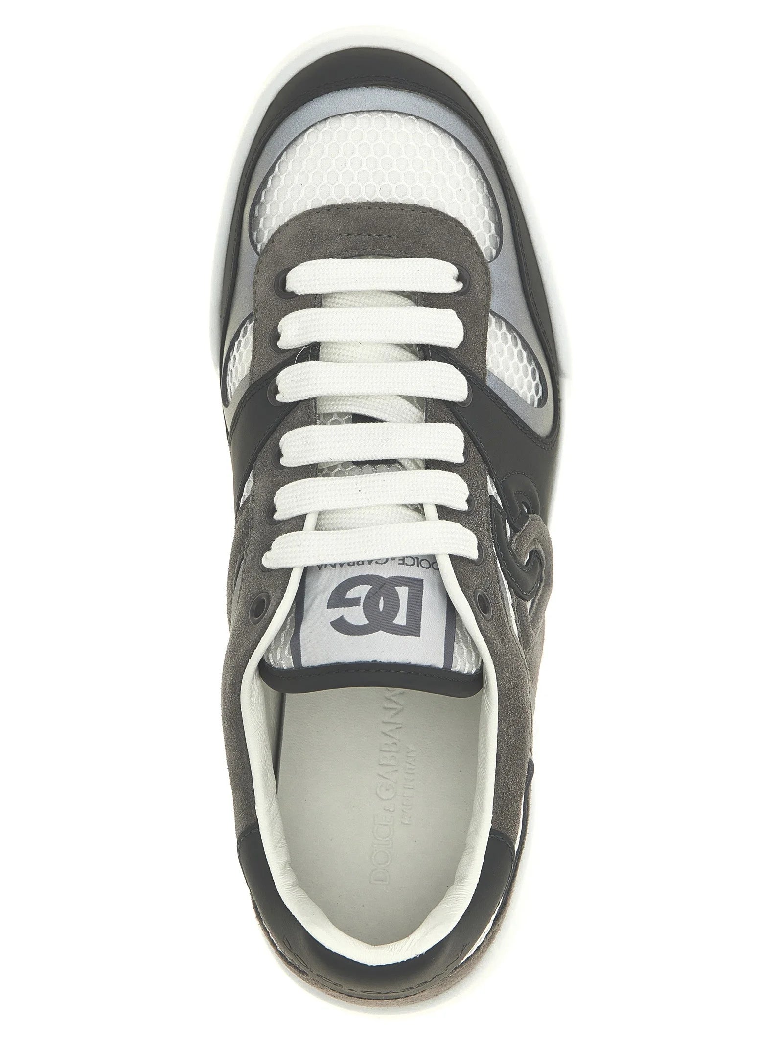 Dolce & Gabbana Gray Calfskin Athletic Sneakers