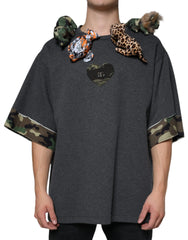Dolce & Gabbana Gray Camouflage Animal Stuff Cotton T-shirt - IT52 | XL - T-Shirts
