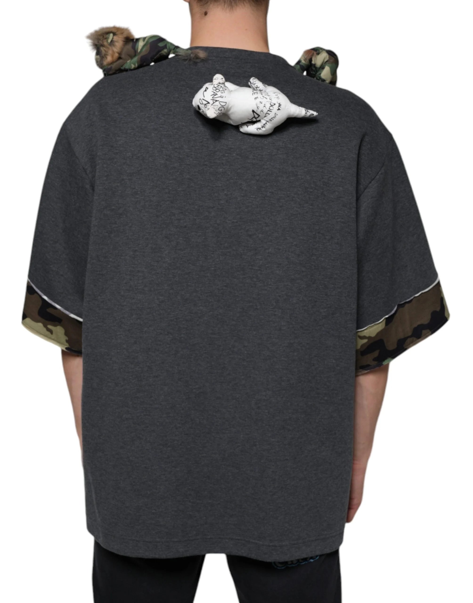 Dolce & Gabbana Gray Camouflage Animal Stuff Cotton T-shirt - IT52 | XL - T-Shirts