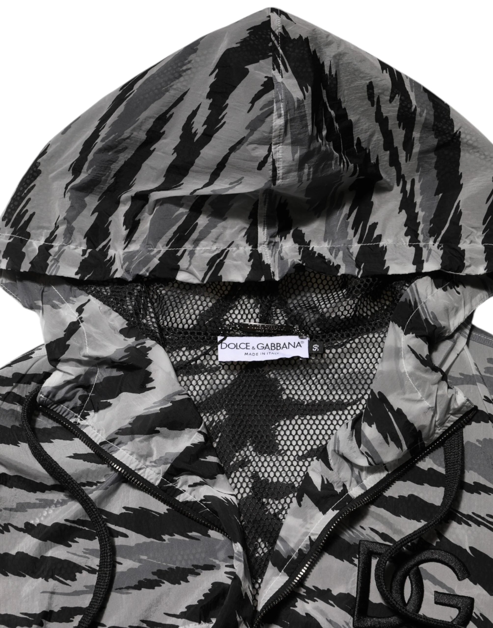 Dolce & Gabbana Gray Camouflage Hooded Sweatshirt Jacket - Hoodies