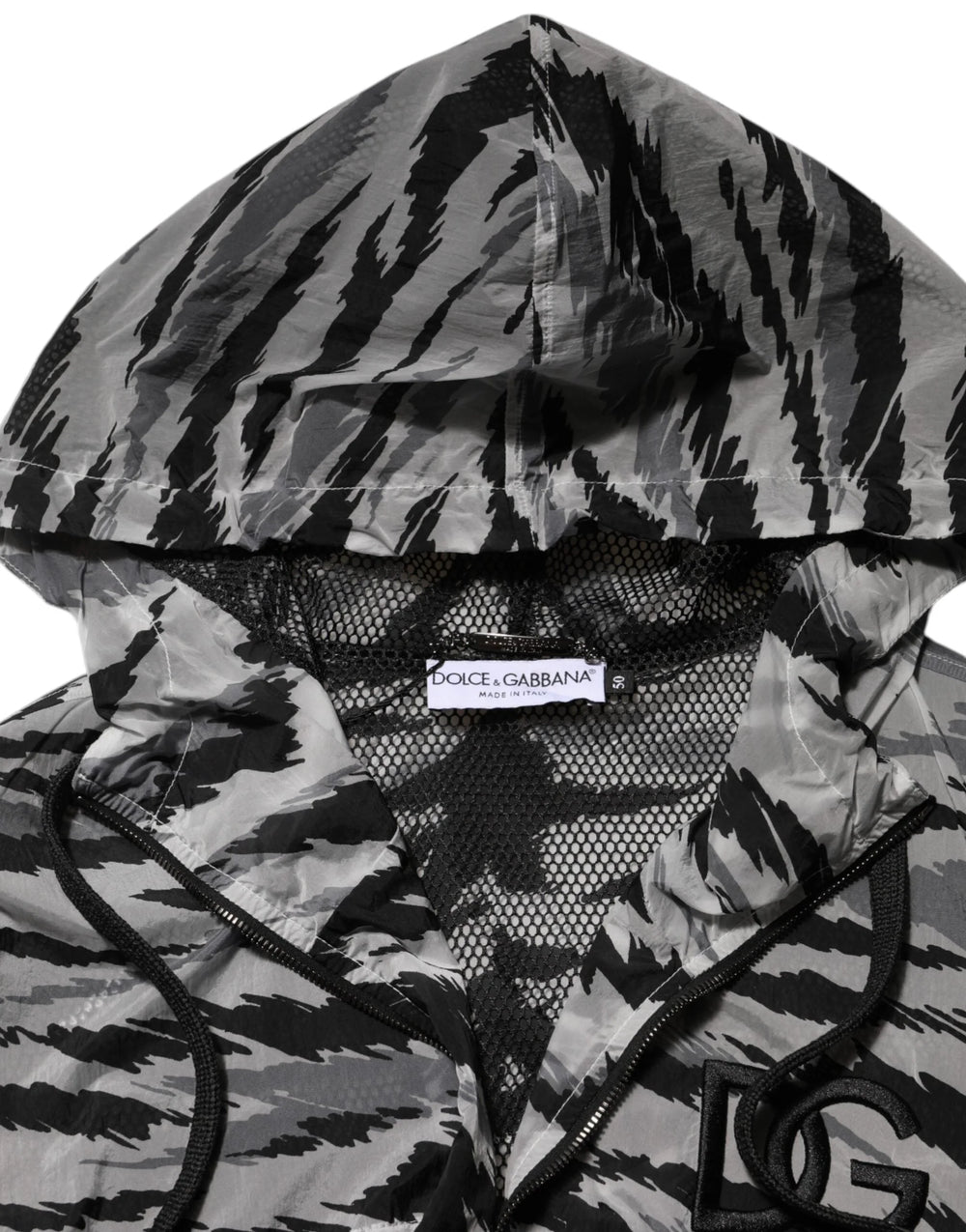 Dolce & Gabbana Gray Camouflage Hooded Sweatshirt Jacket - Hoodies