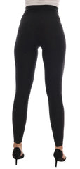 Dolce & Gabbana Gray Cashmere Ribbed Stretch Tights - IT42|M - Leggings