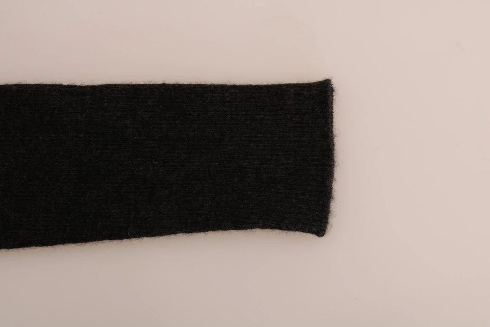 Dolce & Gabbana Gray Cashmere Ribbed Stretch Tights - IT42|M - Leggings