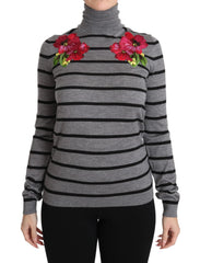 Dolce & Gabbana Gray Cashmere Silk Turtleneck Sweater - IT38|XS - Sweaters