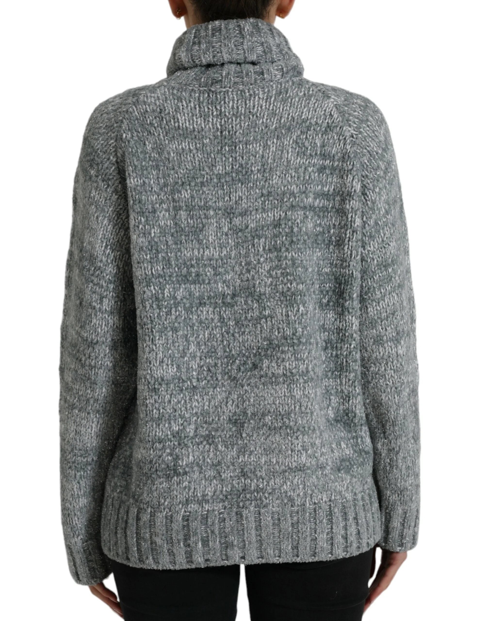 Dolce & Gabbana Gray Cashmere Turtle Neck Pullover Sweater - IT40|S - Sweaters