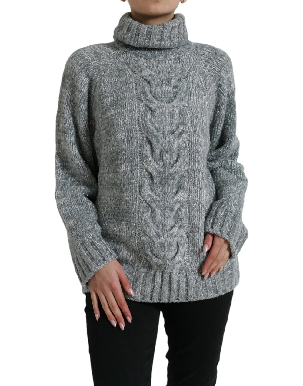 Dolce & Gabbana Gray Cashmere Turtle Neck Pullover Sweater - IT40|S - Sweaters