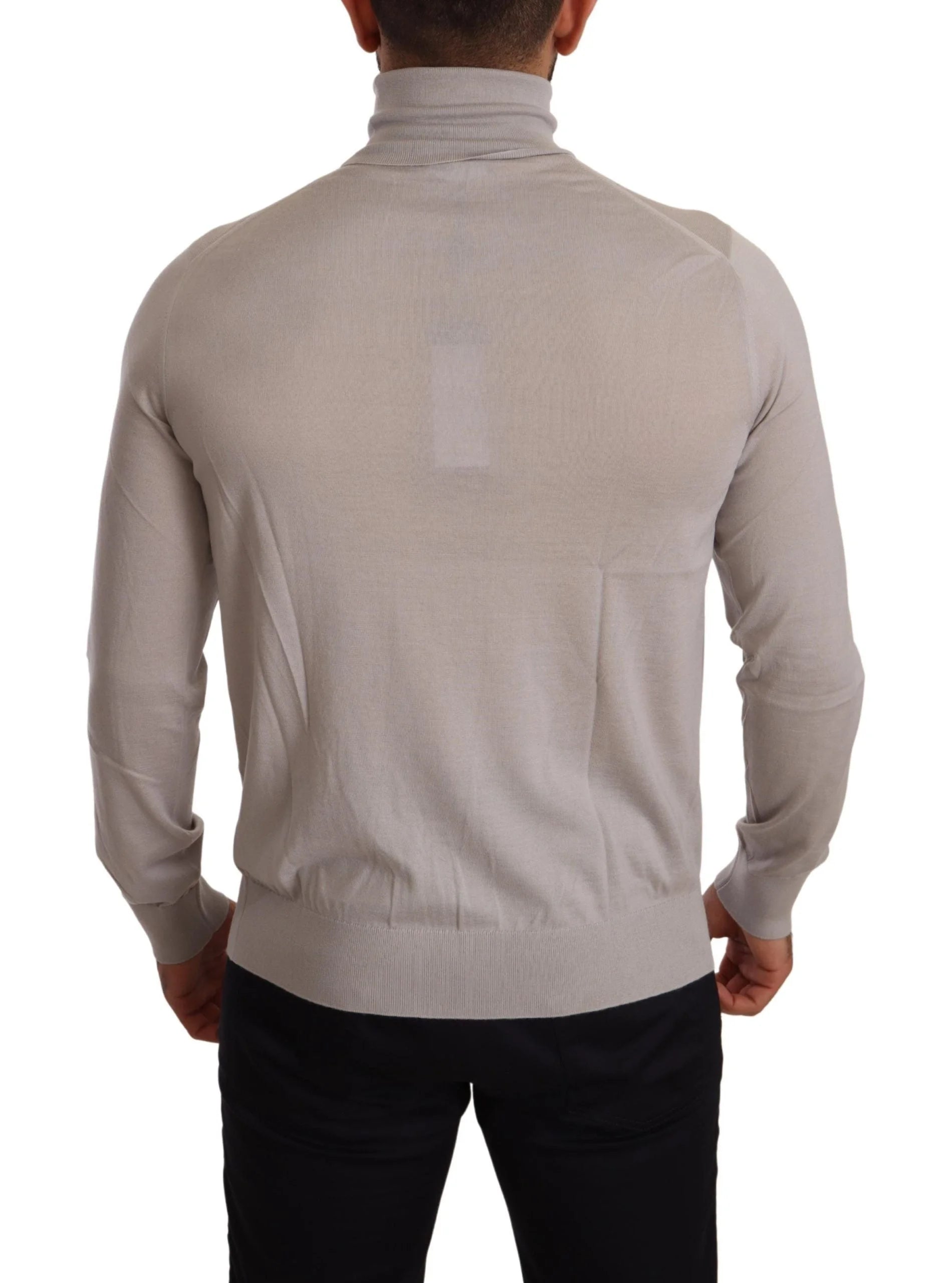 Dolce & Gabbana Gray Cashmere Turtleneck Pullover Sweater - IT50 | L - Sweaters