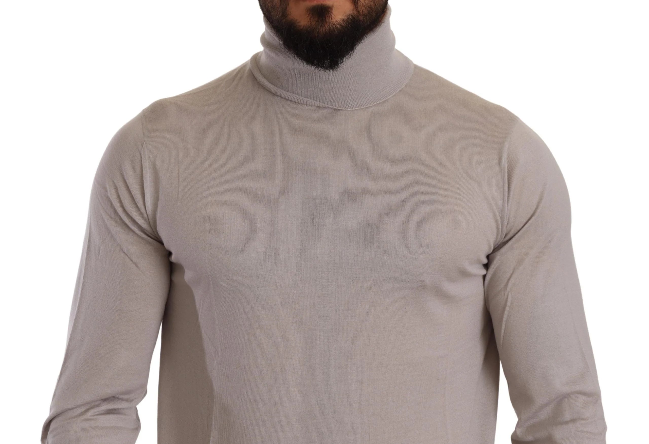Dolce & Gabbana Gray Cashmere Turtleneck Pullover Sweater - IT50 | L - Sweaters
