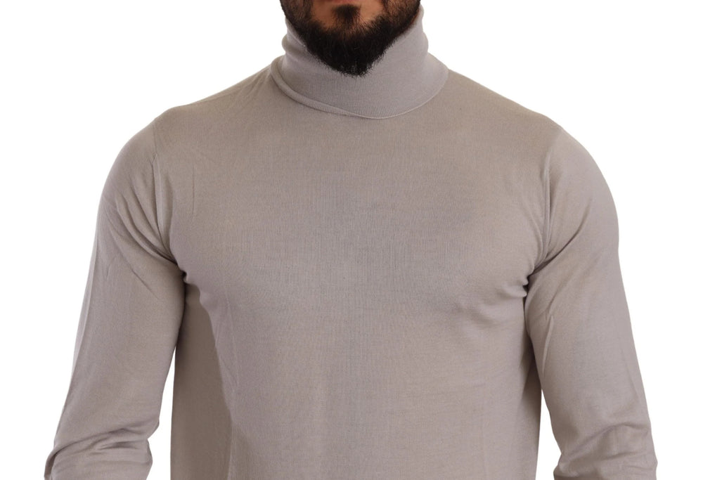 Dolce & Gabbana Gray Cashmere Turtleneck Pullover Sweater - IT50 | L - Sweaters