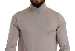 Dolce & Gabbana Gray Cashmere Turtleneck Pullover Sweater - IT50 | L - Sweaters