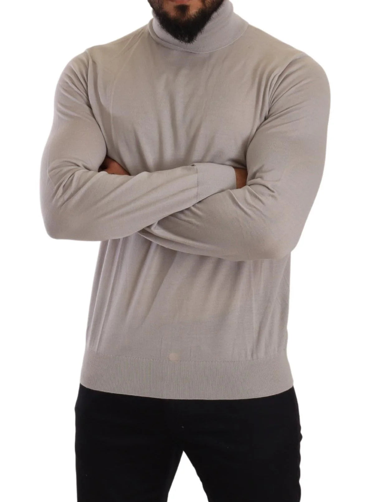 Dolce & Gabbana Gray Cashmere Turtleneck Pullover Sweater - IT50 | L - Sweaters
