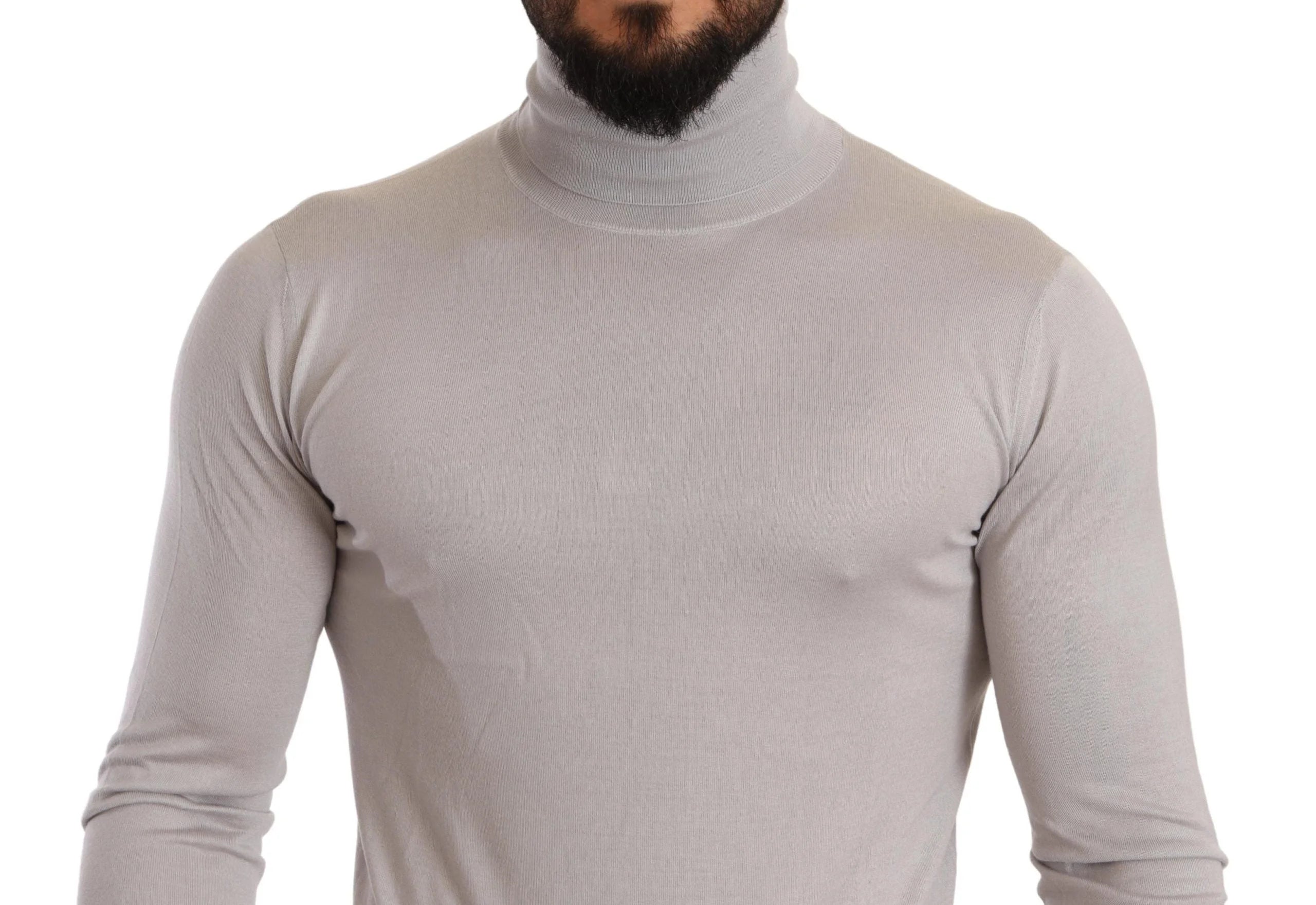 Dolce & Gabbana Gray Cashmere Turtleneck Pullover Sweater - Sweaters