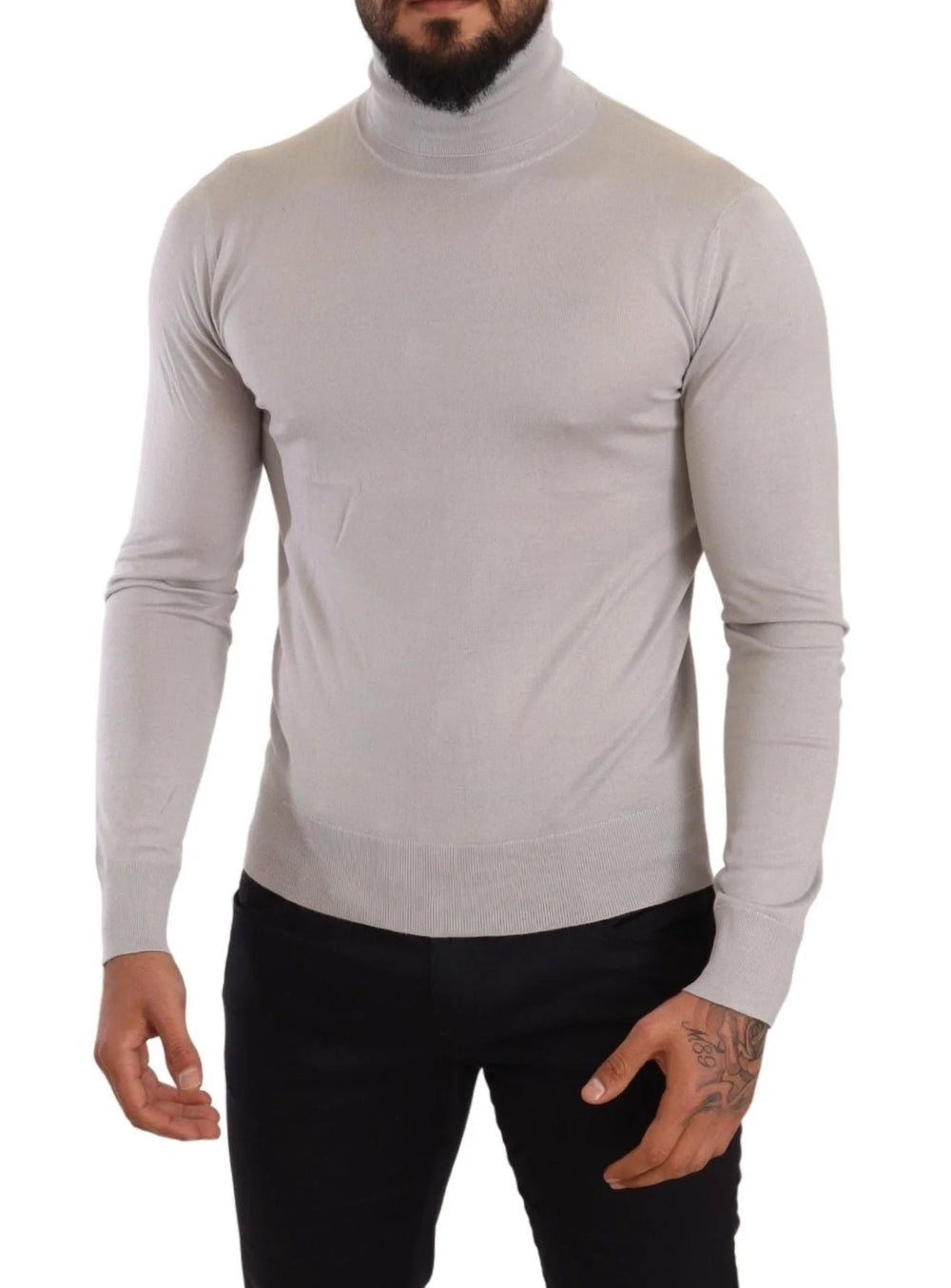 Dolce & Gabbana Gray Cashmere Turtleneck Pullover Sweater - Sweaters