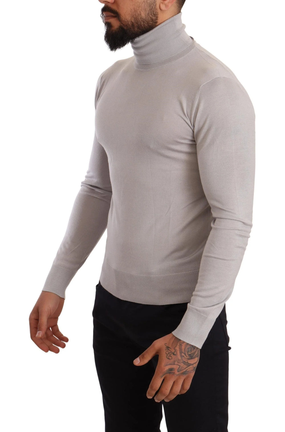 Dolce & Gabbana Gray Cashmere Turtleneck Pullover Sweater - Sweaters