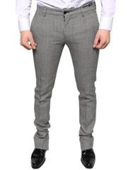 Dolce & Gabbana Gray Check Tartan Wool Skinny Pants - IT48 | M - Trousers