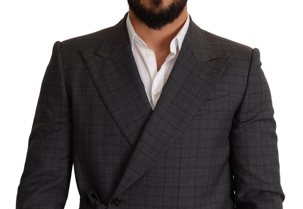 Dolce & Gabbana Gray Check Wool Slim Fit Blazer Jacket - IT48 | M - Sport Jackets