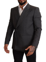 Dolce & Gabbana Gray Check Wool Slim Fit Blazer Jacket - IT48 | M - Sport Jackets