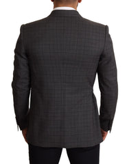 Dolce & Gabbana Gray Check Wool Slim Fit Blazer Jacket - IT48 | M - Sport Jackets