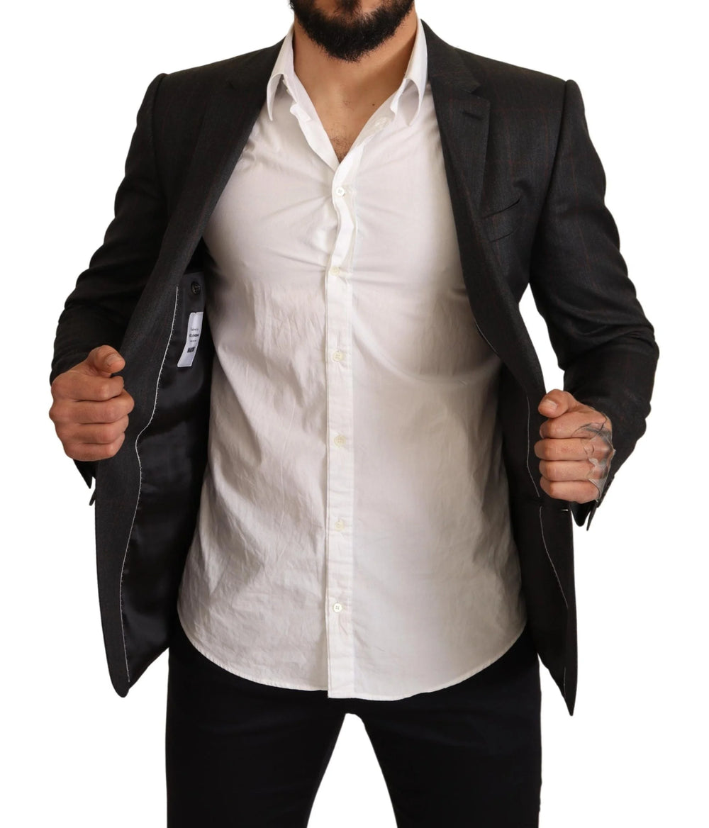 Dolce & Gabbana Gray Check Wool Slim Fit Blazer Jacket - IT48 | M - Sport Jackets