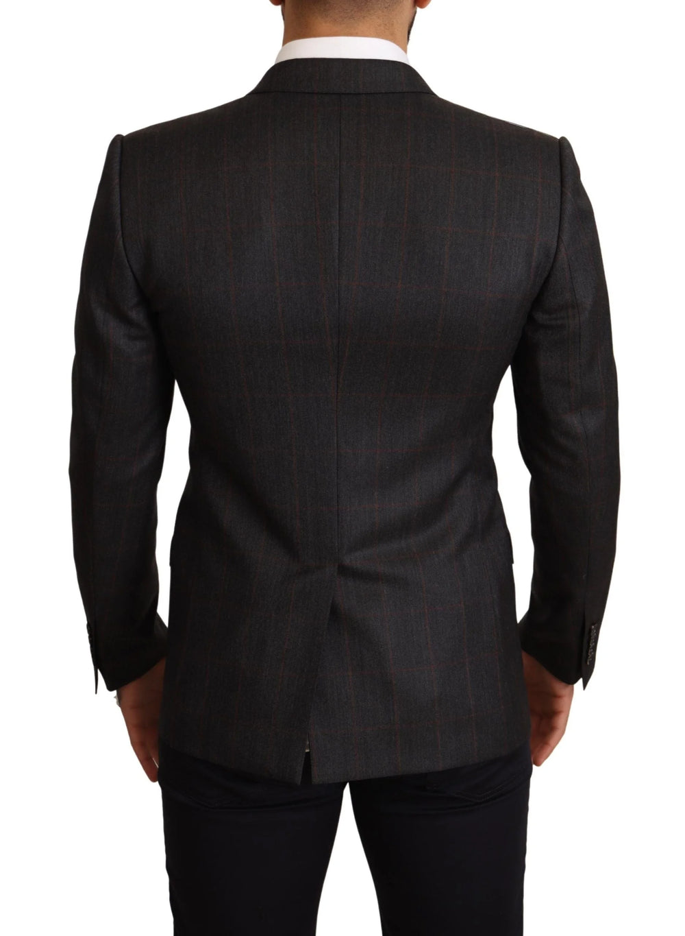 Dolce & Gabbana Gray Check Wool Slim Fit Blazer Jacket - IT48 | M - Sport Jackets