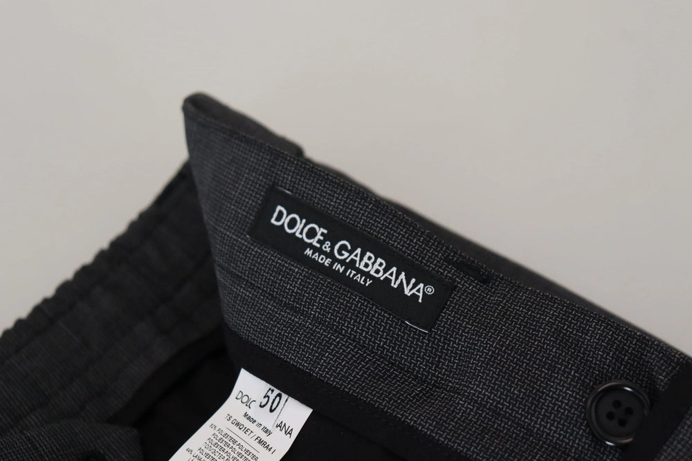 Dolce & Gabbana Gray Checked Cargo Trousers Stretch Pants - Cargo Pants