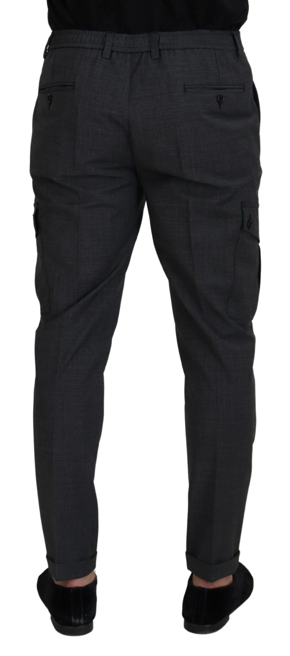 Dolce & Gabbana Gray Checked Cargo Trousers Stretch Pants - Cargo Pants