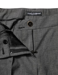 Dolce & Gabbana Gray Checkered High Waist Flared Pants - IT36|XXS