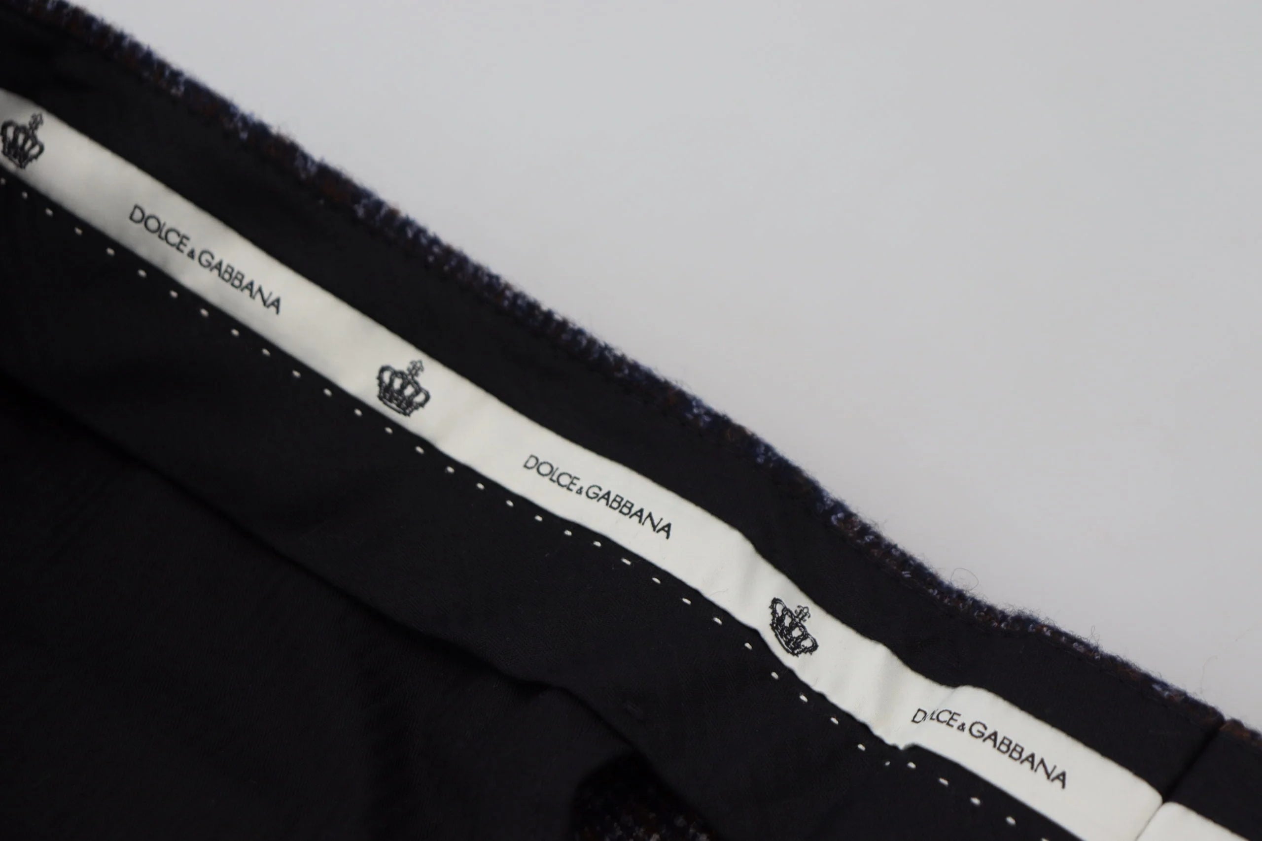 Dolce & Gabbana Gray Checkered Mid Waist Men Pants - IT54 | XL - Trousers