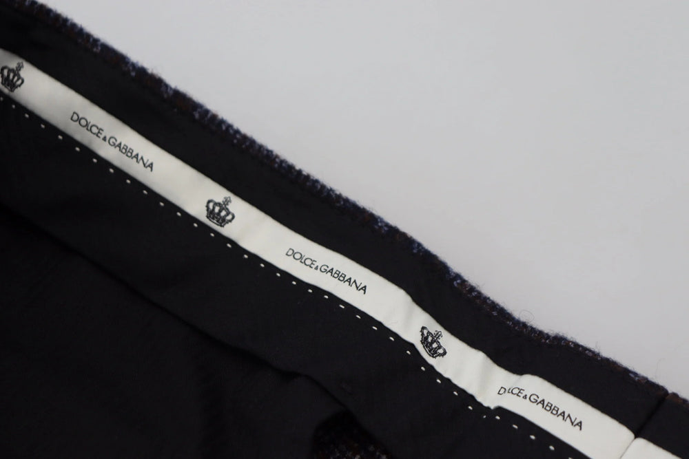 Dolce & Gabbana Gray Checkered Mid Waist Men Pants - IT54 | XL - Trousers