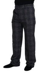 Dolce & Gabbana Gray Checkered Mid Waist Men Pants - IT54 | XL - Trousers