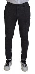 Dolce & Gabbana Gray Chevron Viscose Skinny Pants - IT48 | M - Trousers