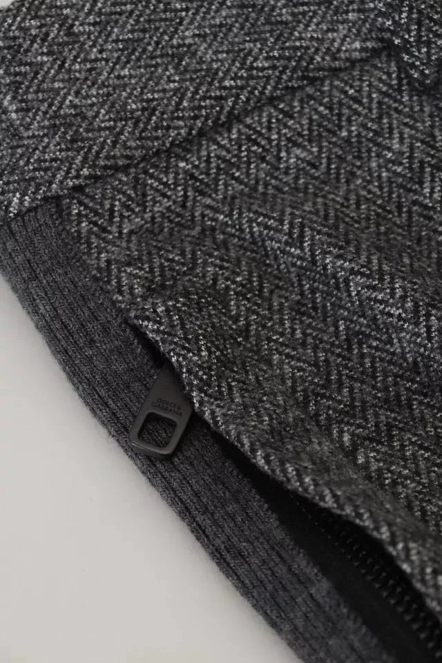 Dolce & Gabbana Gray Chevron Viscose Skinny Pants - IT48 | M - Trousers