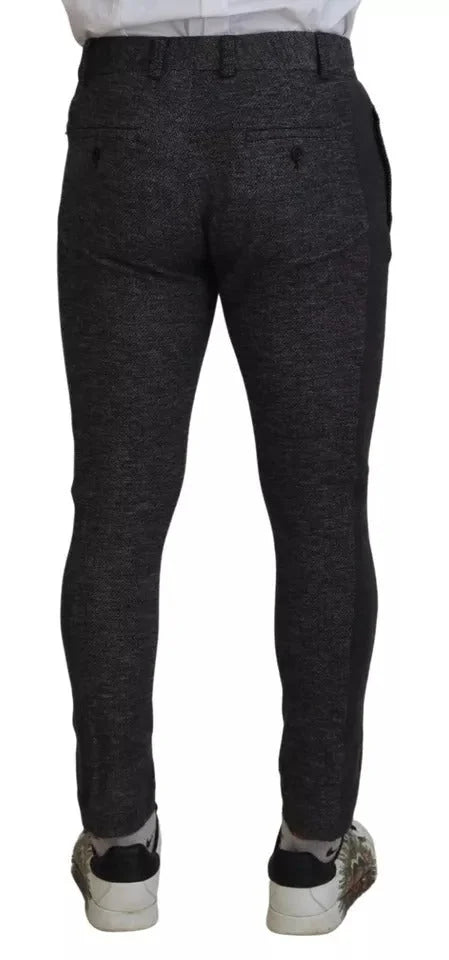 Dolce & Gabbana Gray Chevron Viscose Skinny Pants - IT48 | M - Trousers