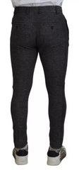 Dolce & Gabbana Gray Chevron Viscose Skinny Pants - IT48 | M - Trousers