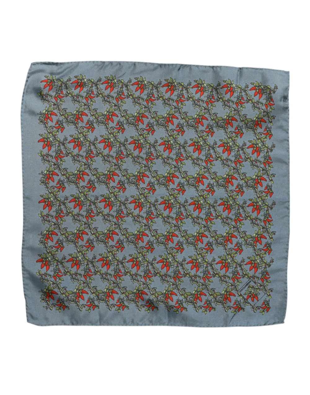 Dolce & Gabbana Gray Chilis Silk Square Men Foulard Scarf - Scarves & Shawls