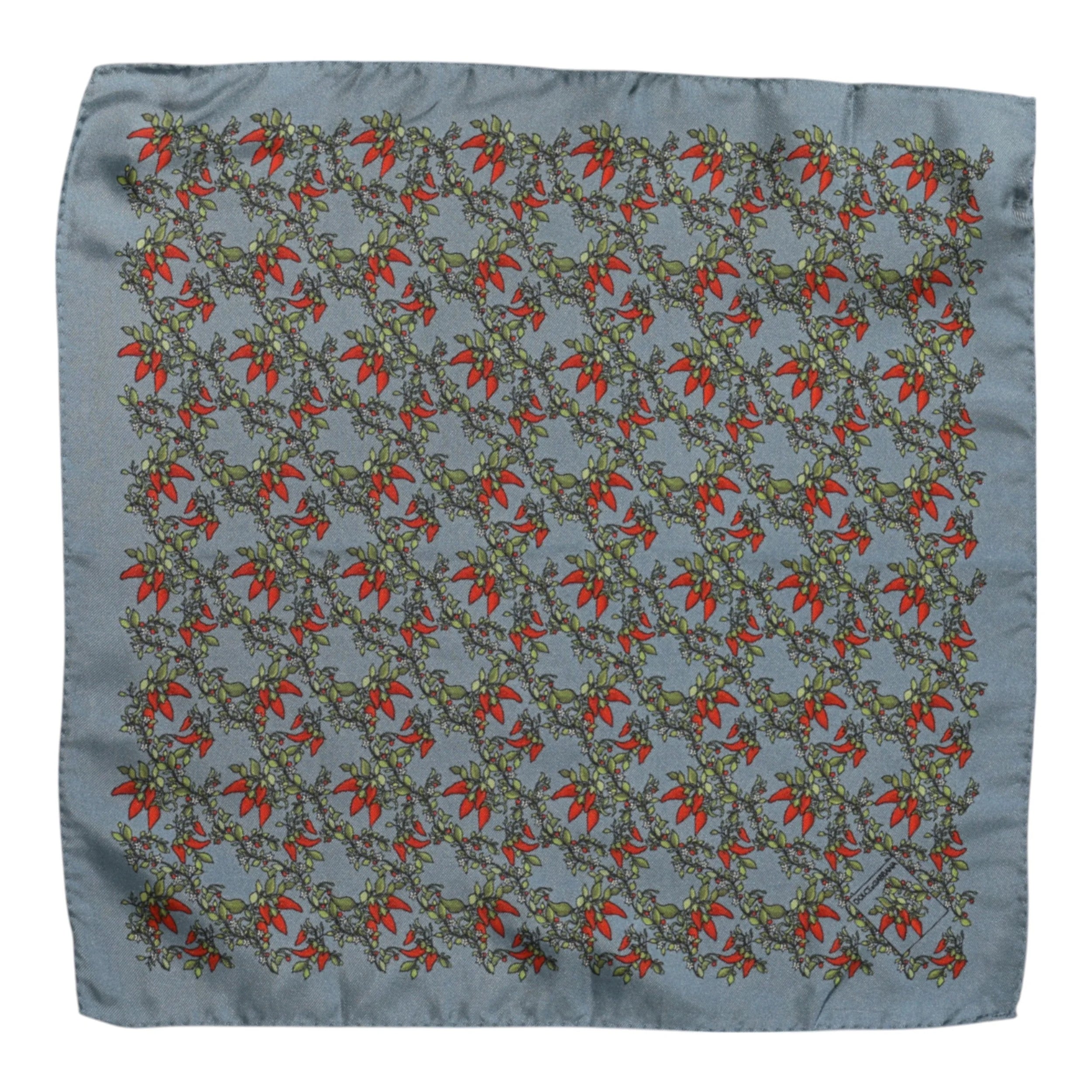 Dolce & Gabbana Gray Chilis Silk Square Men Foulard Scarf - Scarves & Shawls