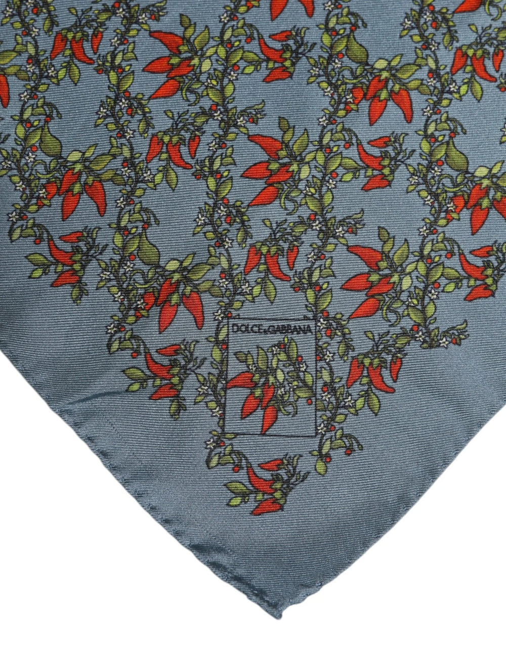 Dolce & Gabbana Gray Chilis Silk Square Men Foulard Scarf - Scarves & Shawls