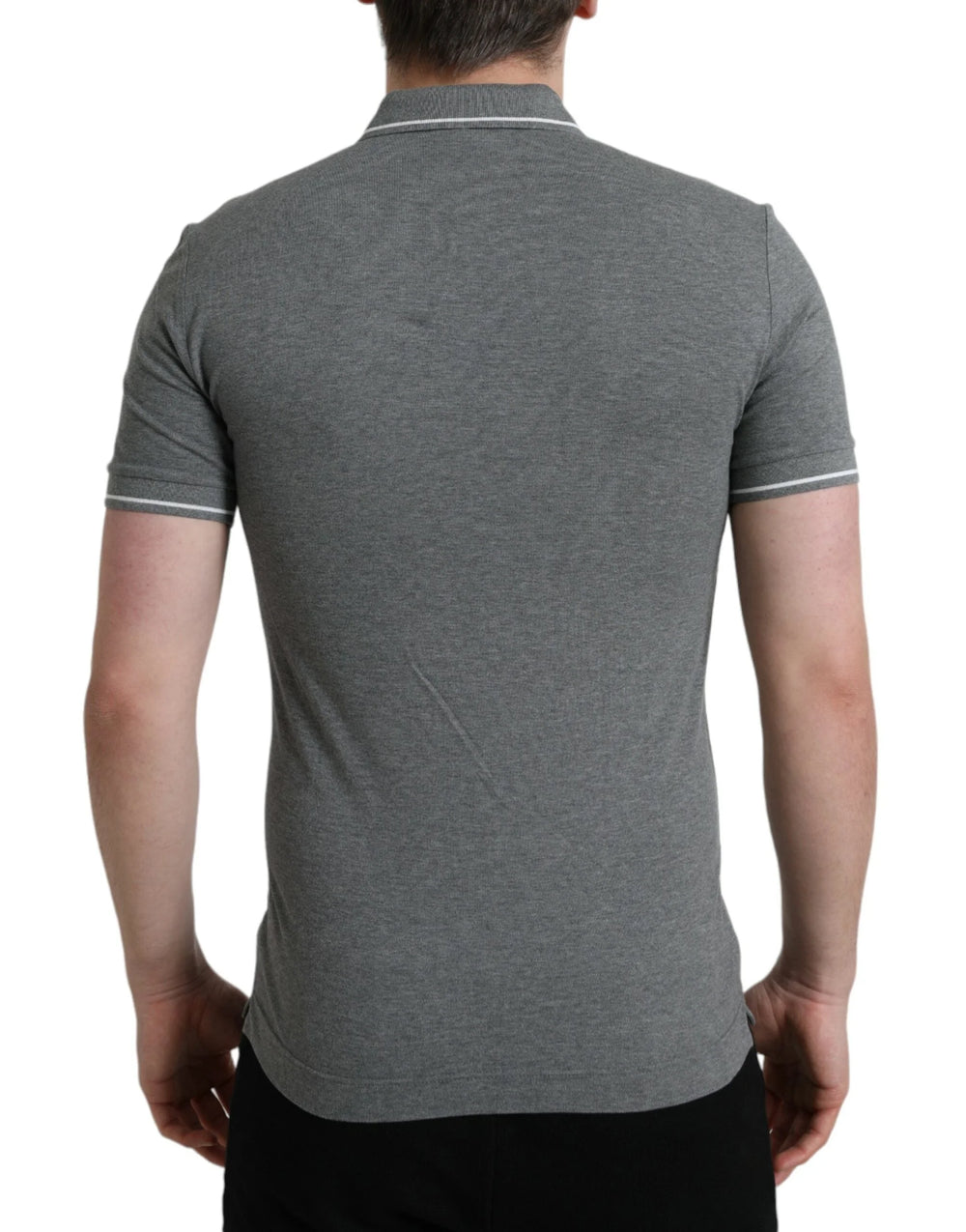 Dolce & Gabbana Gray Collared Short Sleeve Crown T-shirt - IT44 | XS - Polos