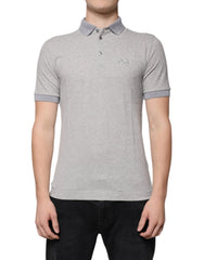 Dolce & Gabbana Gray Collared Short Sleeves Men Polo T-shirt - IT46 | S - Polos