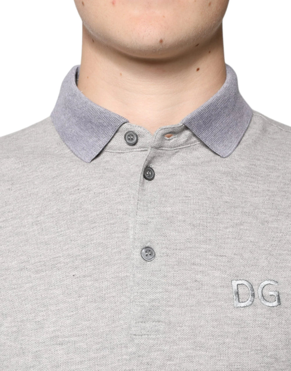 Dolce & Gabbana Gray Collared Short Sleeves Men Polo T-shirt - IT46 | S - Polos