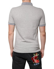 Dolce & Gabbana Gray Collared Short Sleeves Men Polo T-shirt - IT46 | S - Polos