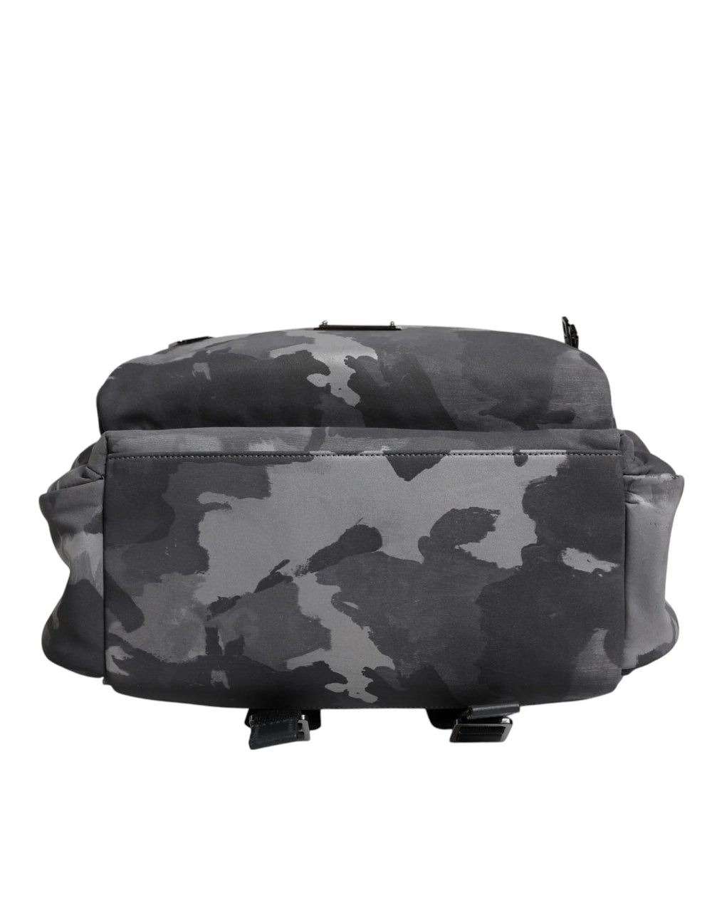 Dolce & Gabbana Gray Cotton Camouflage Logo Plaque Backpack Bag - Backpacks