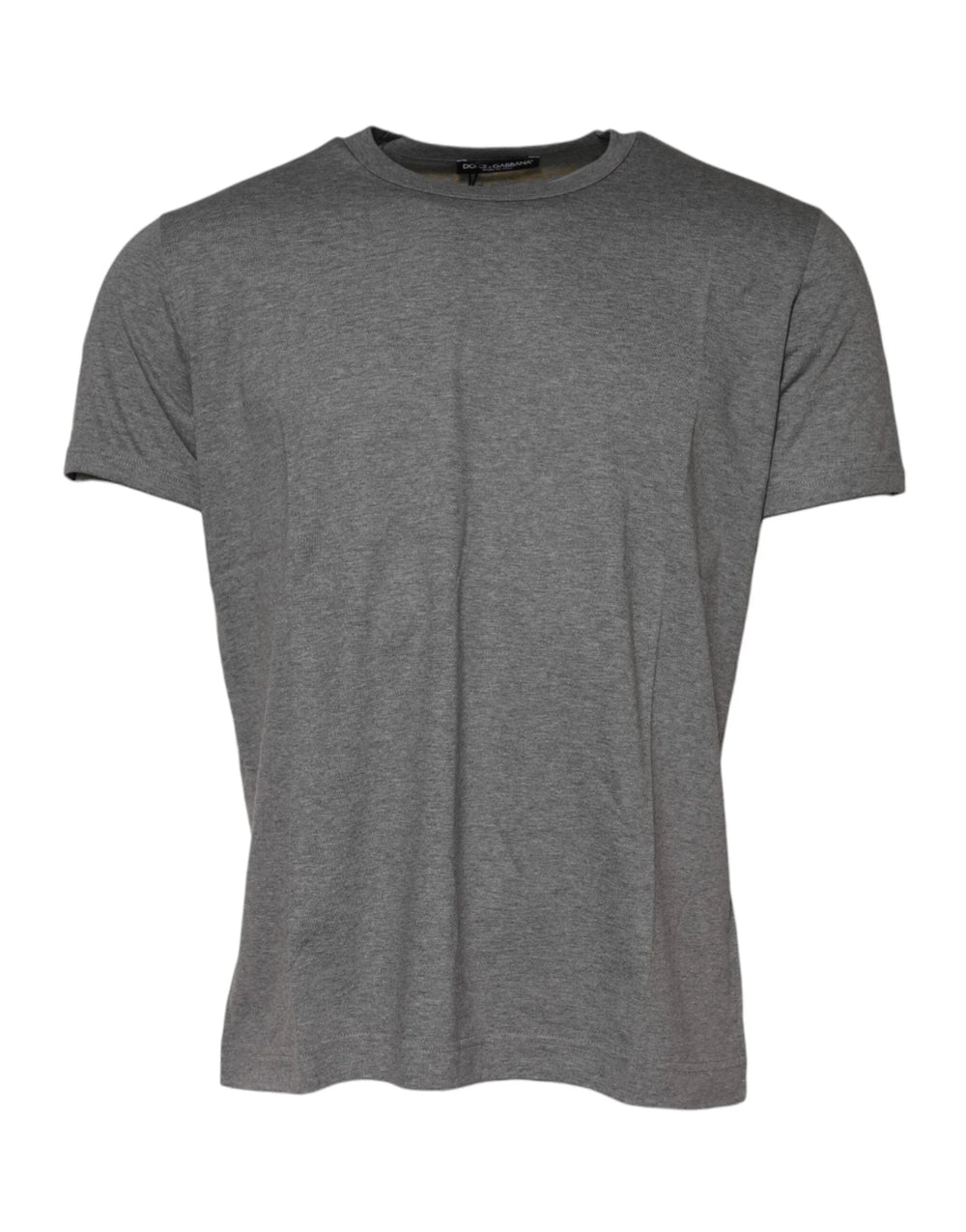 Dolce & Gabbana Gray Cotton Crew Neck Short Sleeves T-shirt - T-Shirts