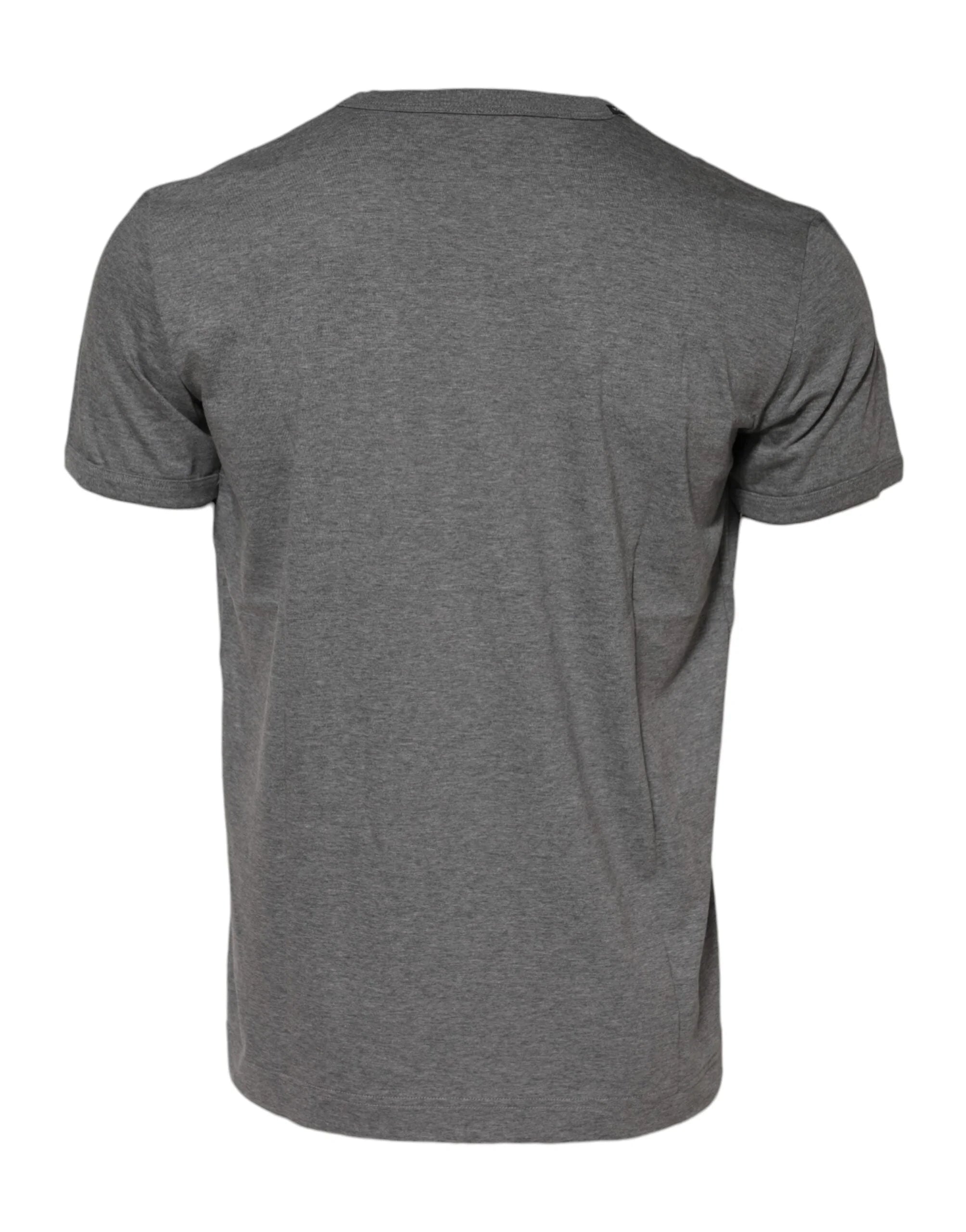 Dolce & Gabbana Gray Cotton Crew Neck Short Sleeves T-shirt - T-Shirts