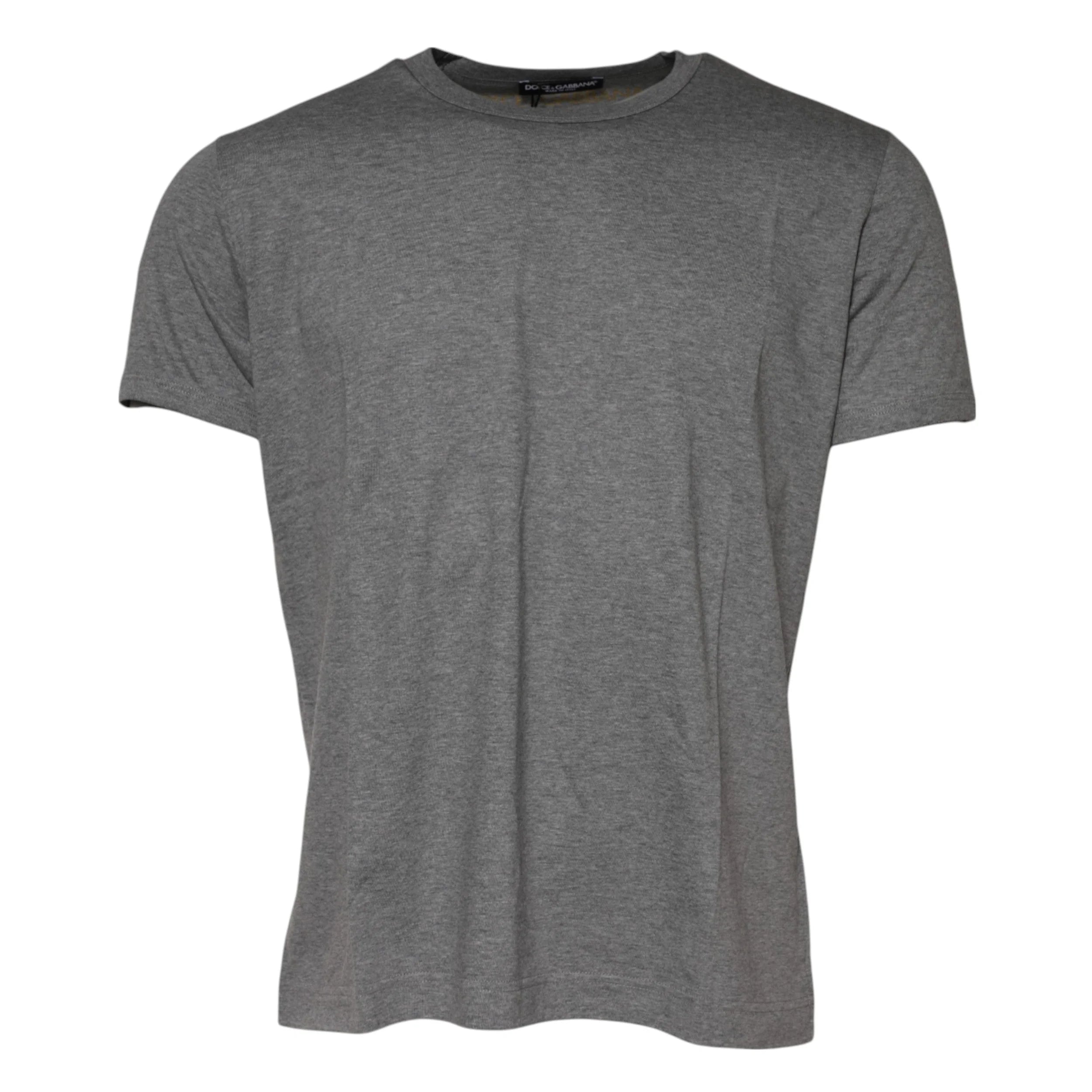 Dolce & Gabbana Gray Cotton Crew Neck Short Sleeves T-shirt - T-Shirts