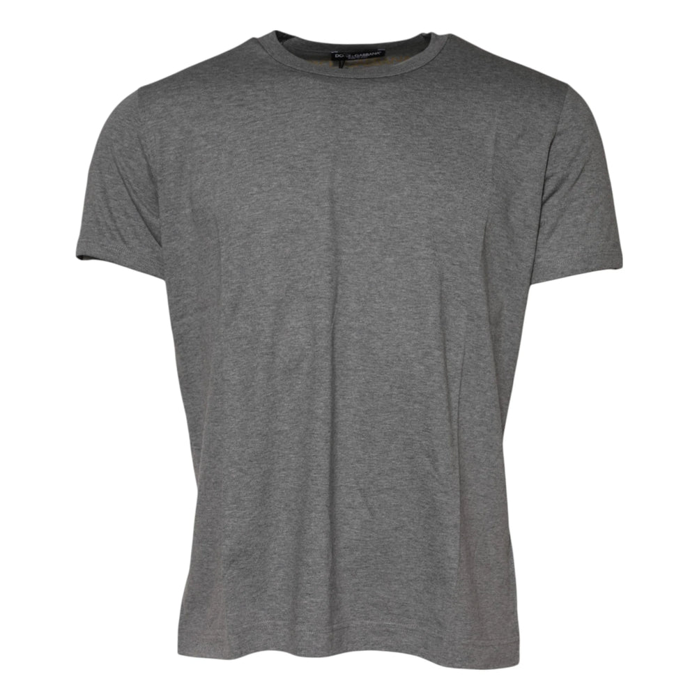 Dolce & Gabbana Gray Cotton Crew Neck Short Sleeves T-shirt - T-Shirts