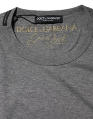 Dolce & Gabbana Gray Cotton Crew Neck Short Sleeves T-shirt - T-Shirts