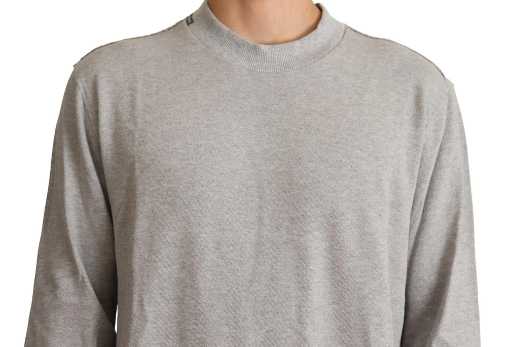 Dolce & Gabbana Gray Cotton Crewneck Pullover Sweater - IT50 | L - Sweaters
