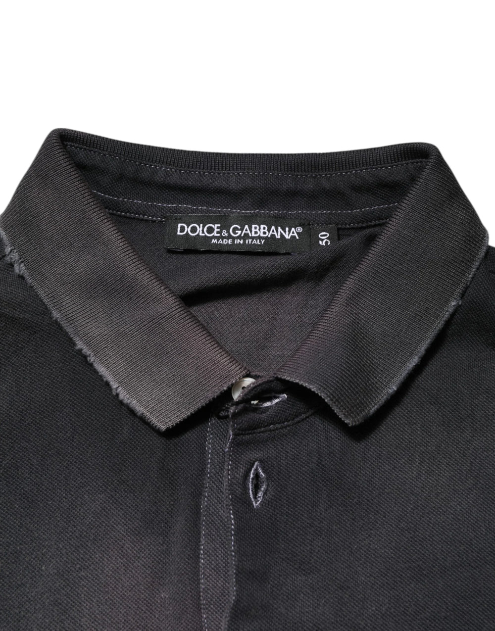 Dolce & Gabbana Gray Cotton Crown Collared Men Polo T-shirt - IT50 | L - Polos